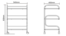 Trolley With Glass Shelves and Top Guard Rail