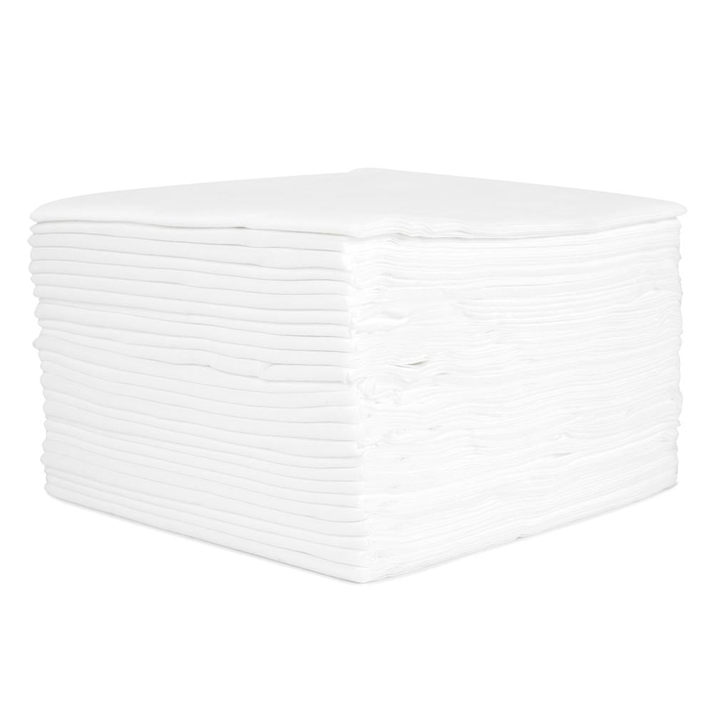 Nonwoven Disposable Towels White Pack 50 - Case of 12